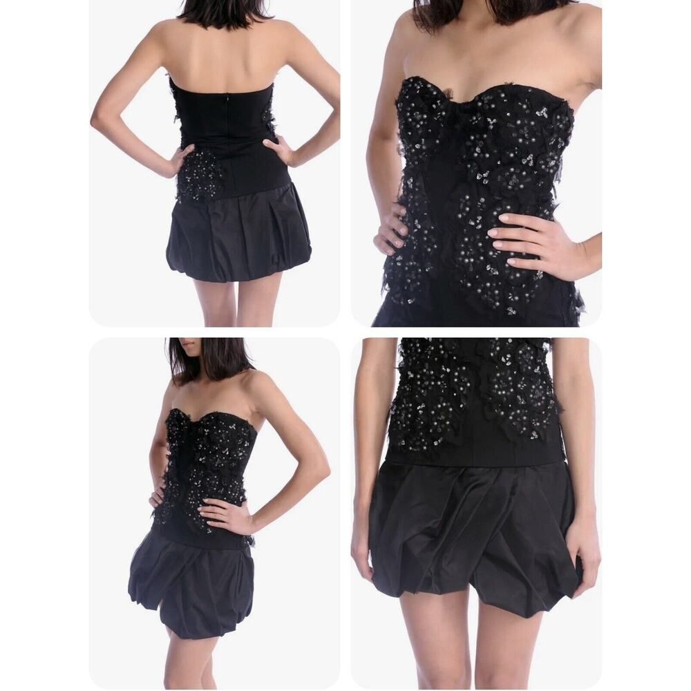 Nwt Camilla And Marc Runway Black Lace Bustier Mini Dress Size 4 — image 3 of 8